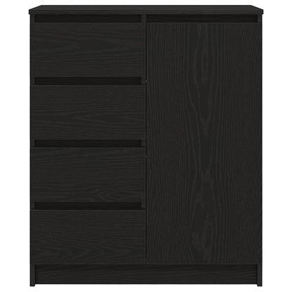 Sideboard with Drawers Black Oak 71x35x84 cm Engineered Wood