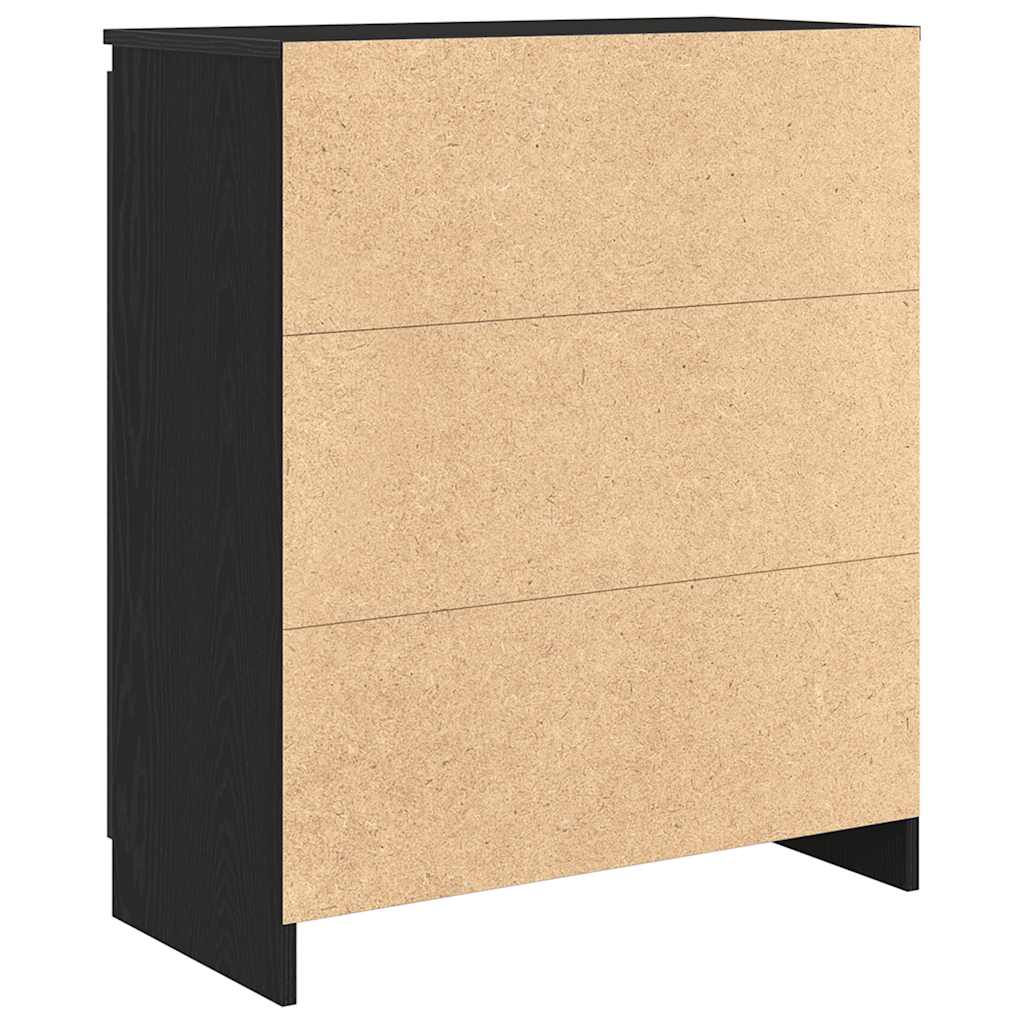 Sideboard with Drawers Black Oak 71x35x84 cm Engineered Wood