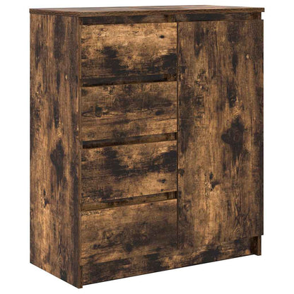Sideboard with Drawers Smoked Oak 71x35x84 cm Engineered Wood