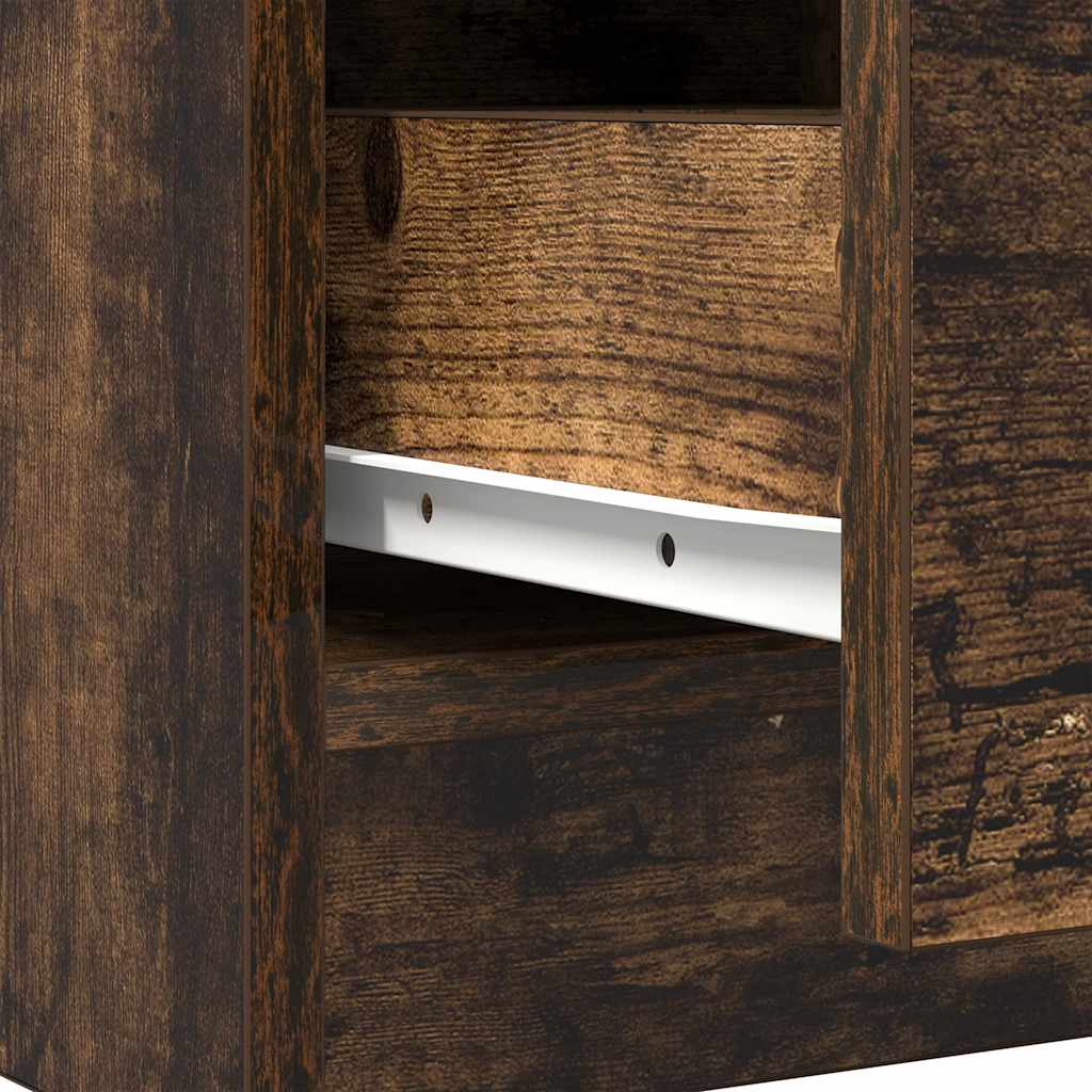 Sideboard with Drawers Smoked Oak 71x35x84 cm Engineered Wood