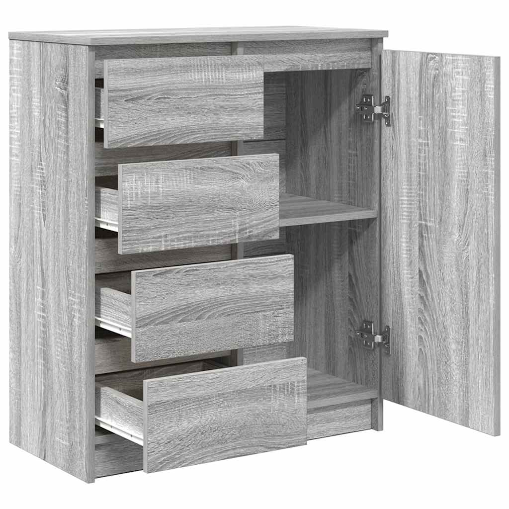 Sideboard with Drawers Grey Sonoma 71x35x84 cm Engineered Wood