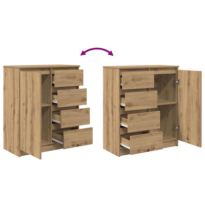 Sideboard with Drawers Artisan Oak 71x35x84 cm Engineered Wood
