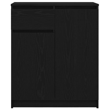 Sideboard with Drawer Black Oak 71x35x84 cm Engineered Wood