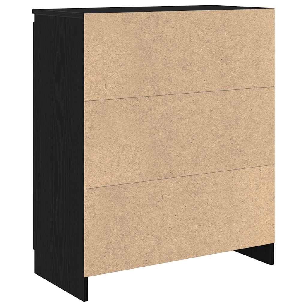 Sideboard with Drawer Black Oak 71x35x84 cm Engineered Wood