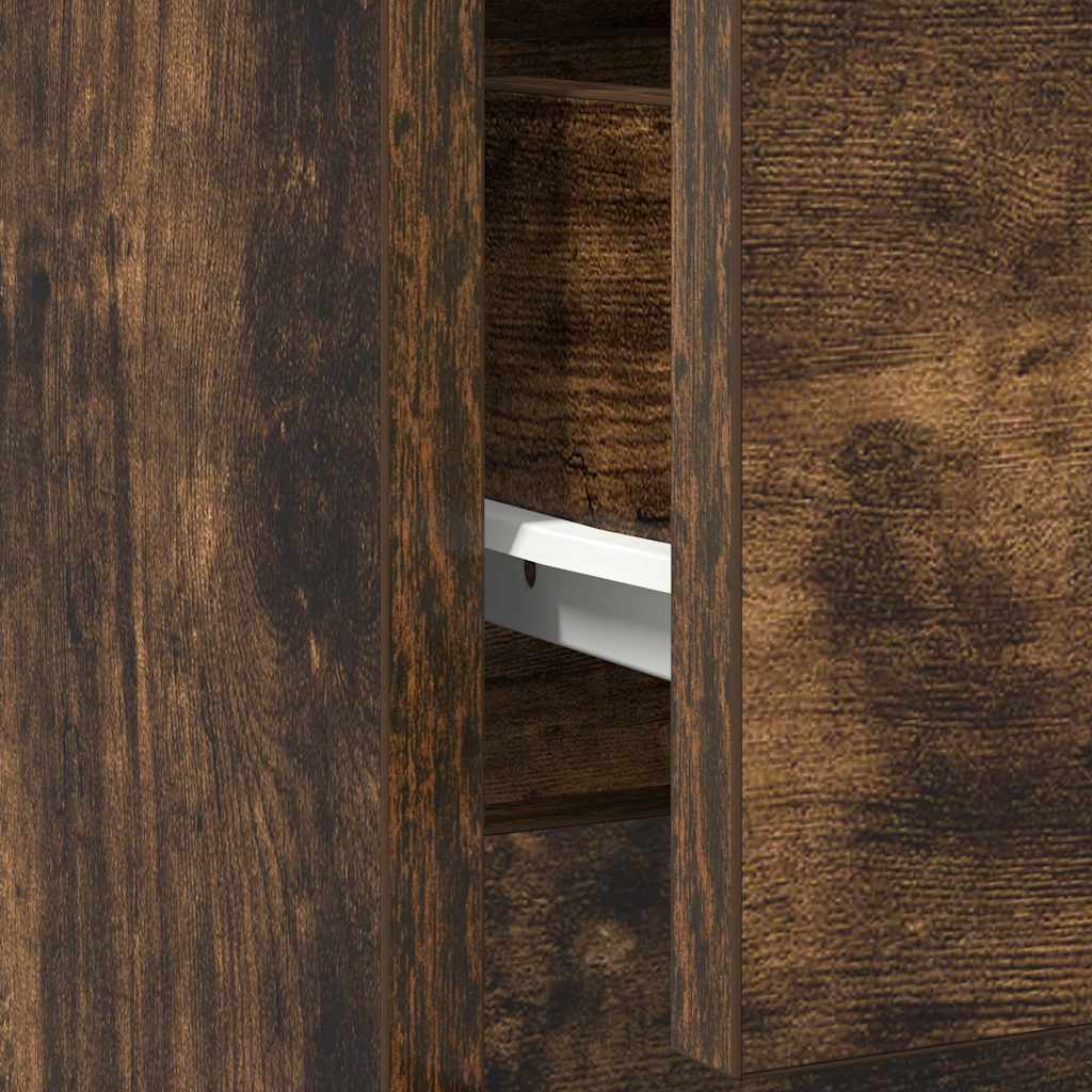 Sideboard with Drawer Smoked Oak 71x35x84 cm Engineered Wood