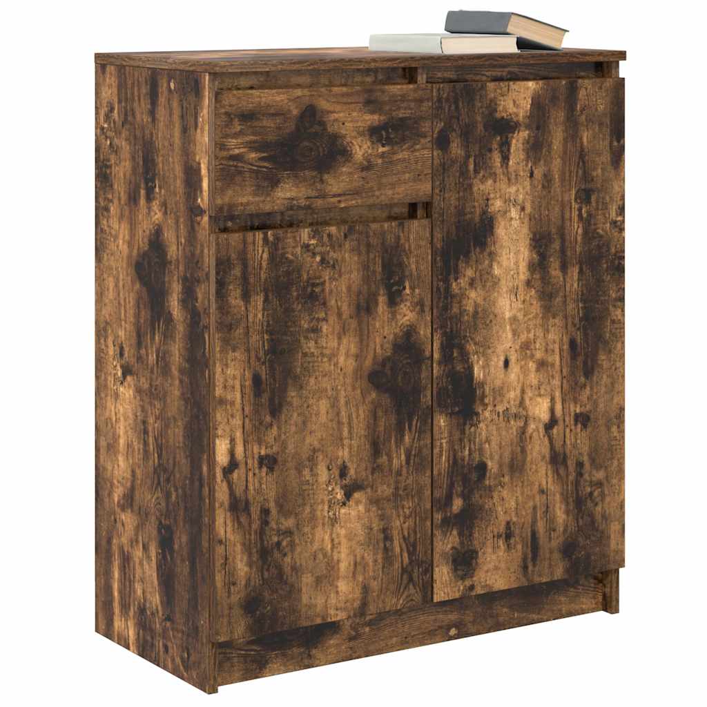 Sideboard with Drawer Smoked Oak 71x35x84 cm Engineered Wood