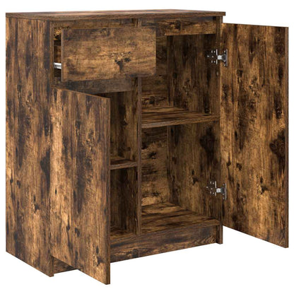 Sideboard with Drawer Smoked Oak 71x35x84 cm Engineered Wood