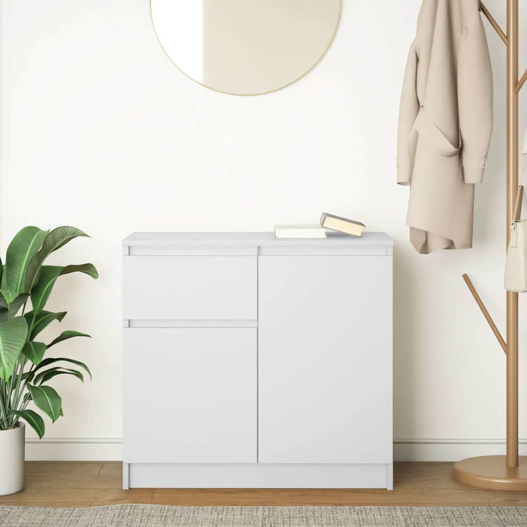 Sideboard with Drawer White 71x35x65 cm Engineered Wood