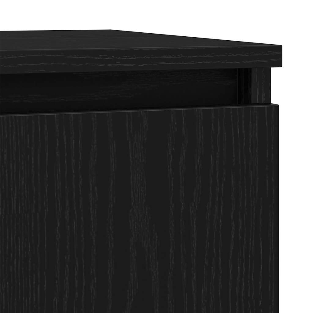 Sideboard with Drawer Black Oak 71x35x65 cm Engineered Wood