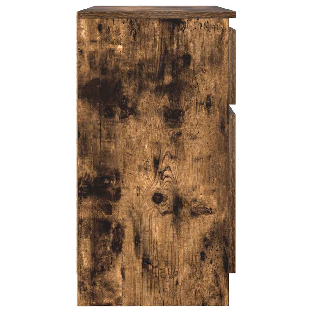 Sideboard with Drawer Smoked Oak 71x35x65 cm Engineered Wood