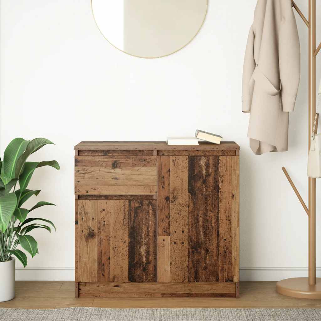 Sideboard with Drawer Old Wood 71x35x65 cm Engineered Wood