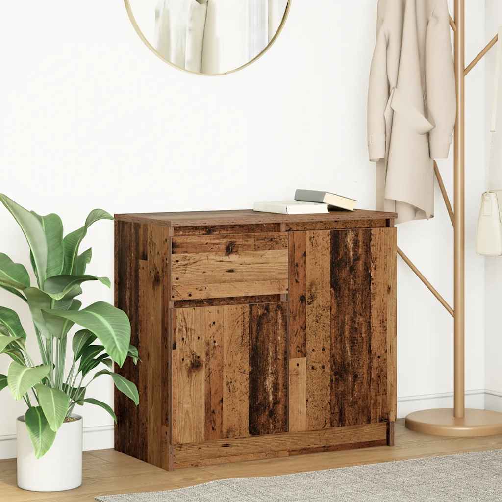 Sideboard with Drawer Old Wood 71x35x65 cm Engineered Wood