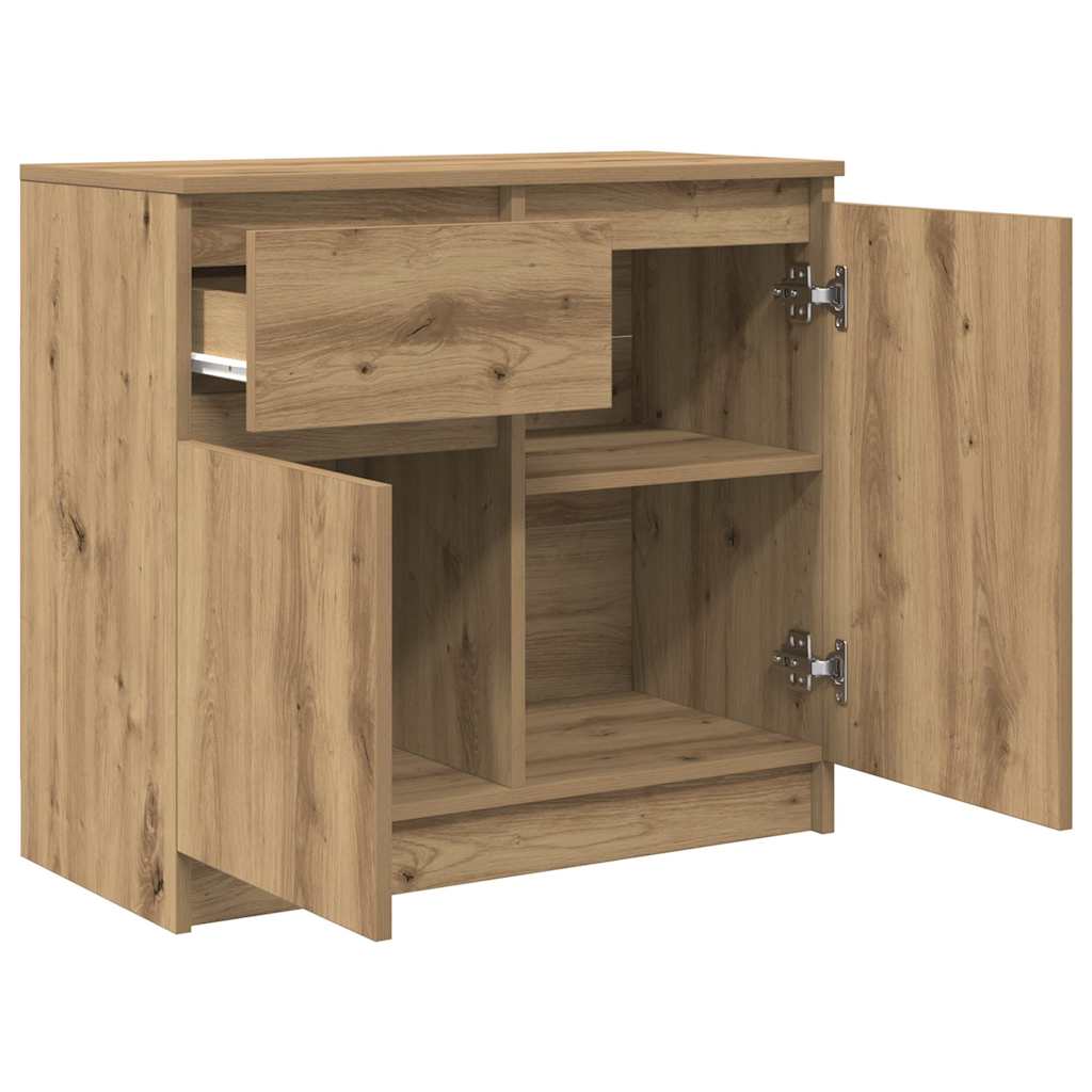 Sideboard with Drawer Artisan Oak 71x35x65 cm Engineered Wood