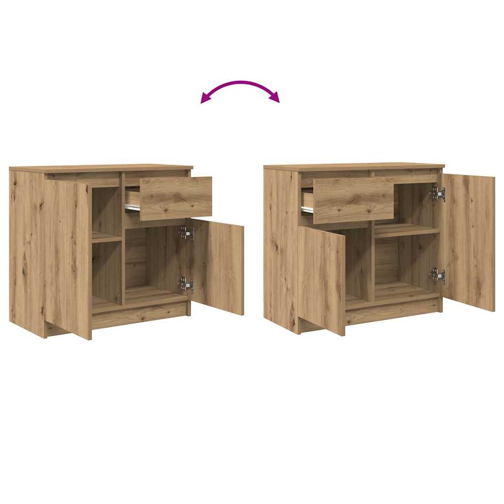 Sideboard with Drawer Artisan Oak 71x35x65 cm Engineered Wood
