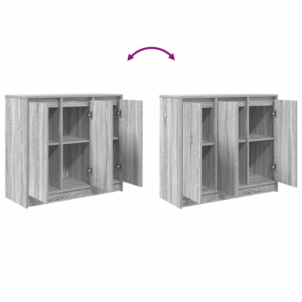 Sideboard Grey Sonoma 85x34x76 cm Engineered Wood