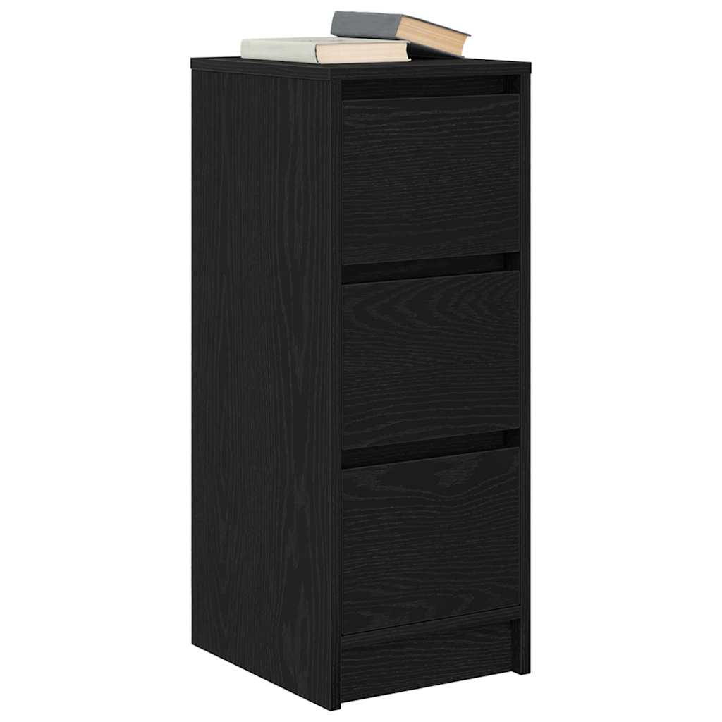 Sideboard Black Oak 29.5x34x76 cm Engineered Wood