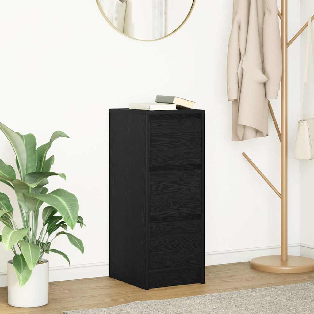 Sideboard Black Oak 29.5x34x76 cm Engineered Wood