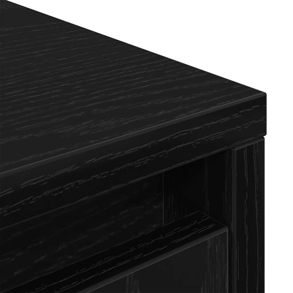 Cabinet with Drawer Black Oak 55.5x34x119.5 cm Engineered Wood