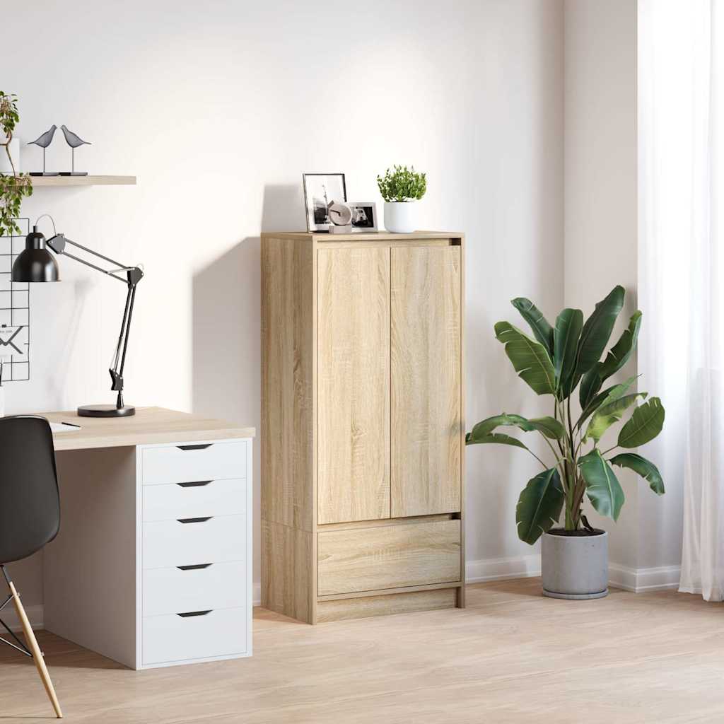 Cabinet with Drawer Sonoma Oak 55.5x34x119.5 cm Engineered Wood