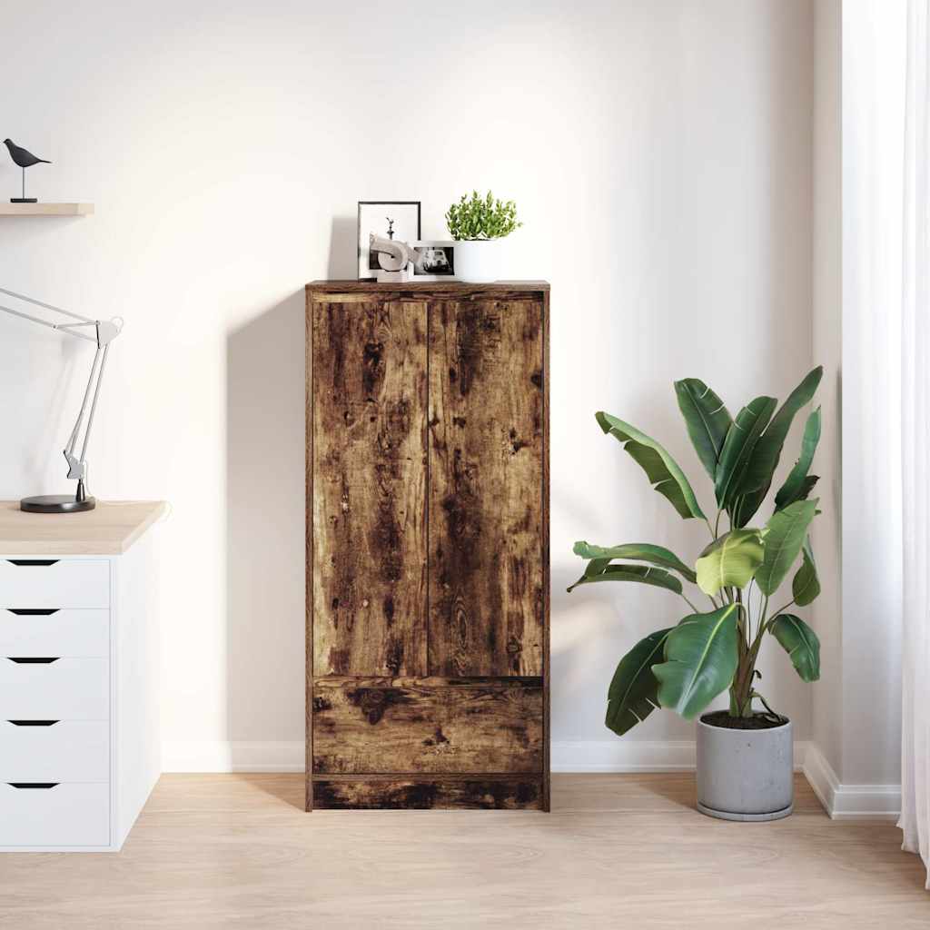 Cabinet with Drawer Smoked Oak 55.5x34x119.5 cm Engineered Wood