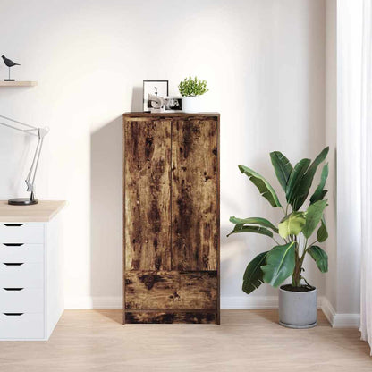 Cabinet with Drawer Smoked Oak 55.5x34x119.5 cm Engineered Wood