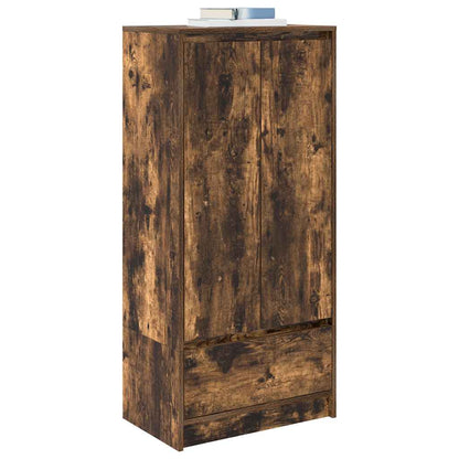 Cabinet with Drawer Smoked Oak 55.5x34x119.5 cm Engineered Wood