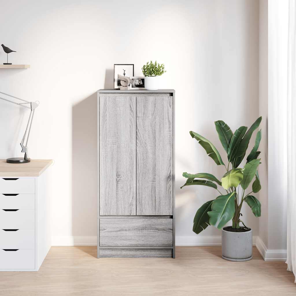 Cabinet with Drawer Grey Sonoma 55.5x34x119.5 cm Engineered Wood