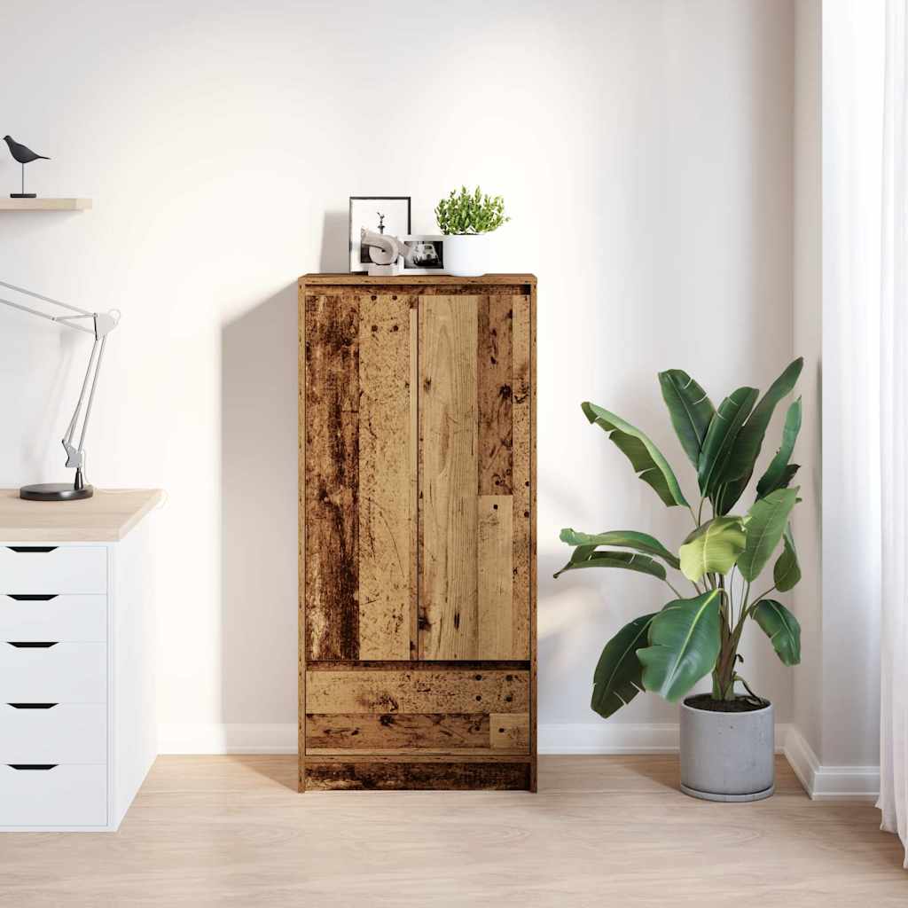 Cabinet with Drawer Old Wood 55.5x34x119.5 cm Engineered Wood