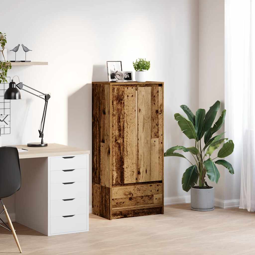 Cabinet with Drawer Old Wood 55.5x34x119.5 cm Engineered Wood