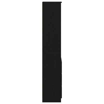 Highboard Black Oak 37.5x35x180 cm Engineered Wood