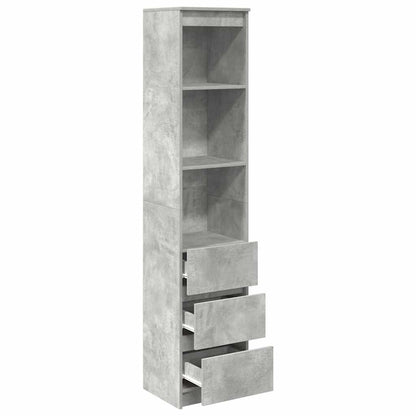 Highboard Concrete Grey 37.5x35x180 cm Engineered Wood