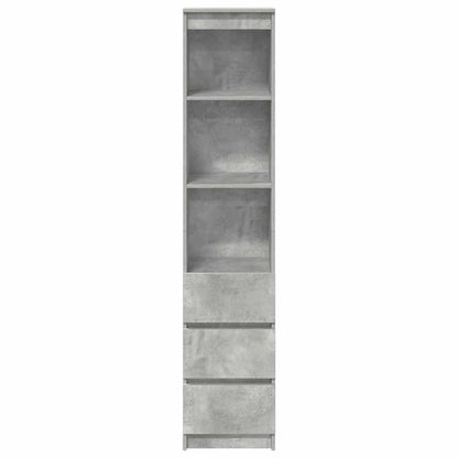 Highboard Concrete Grey 37.5x35x180 cm Engineered Wood