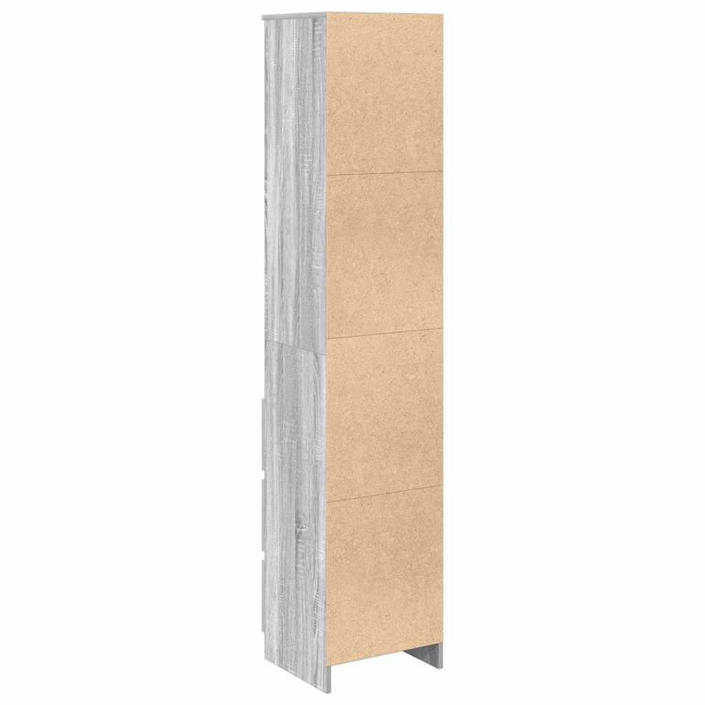 Highboard Grey Sonoma 37.5x35x180 cm Engineered Wood