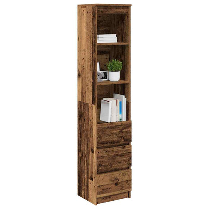 Highboard Old Wood 37.5x35x180 cm Engineered Wood