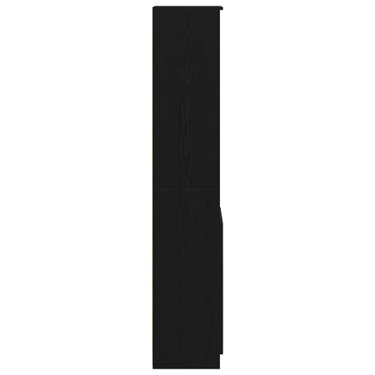 Highboard Black Oak 37.5x35x180 cm Engineered Wood