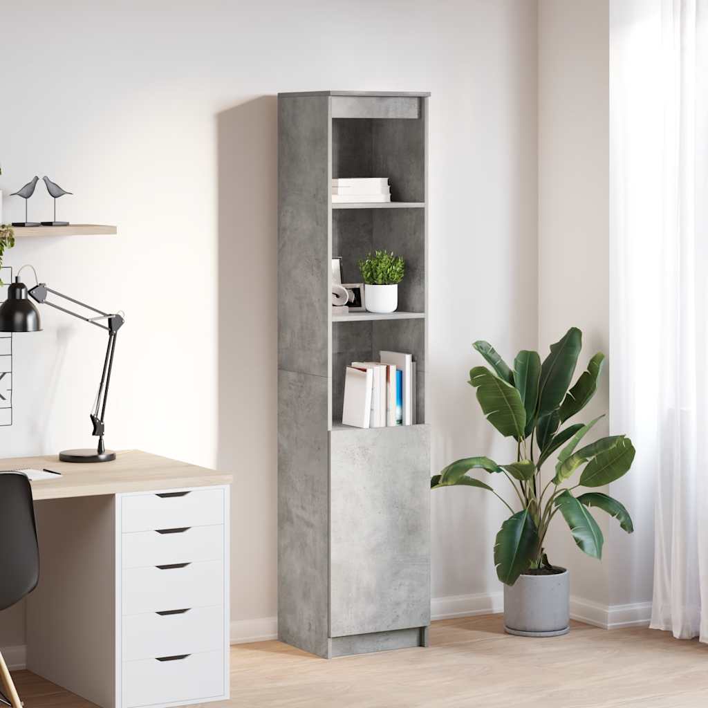 Highboard Concrete Grey 37.5x35x180 cm Engineered Wood
