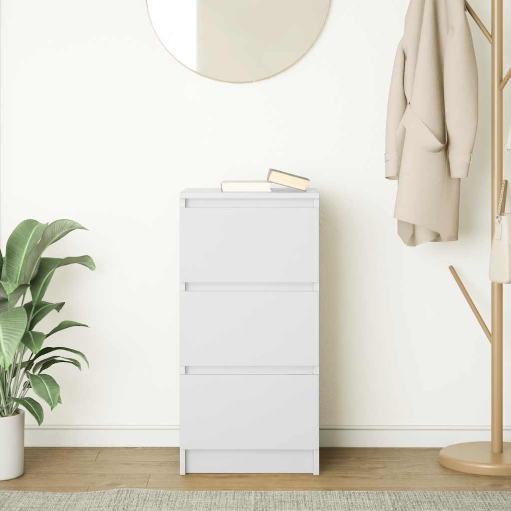 Sideboard White 37.5x35x76 cm Engineered Wood