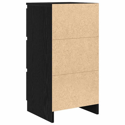Sideboard Black Oak 37.5x35x76 cm Engineered Wood