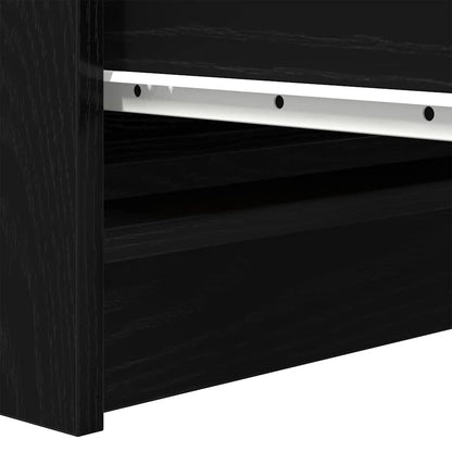 Sideboard Black Oak 37.5x35x76 cm Engineered Wood