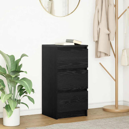 Sideboard Black Oak 37.5x35x76 cm Engineered Wood