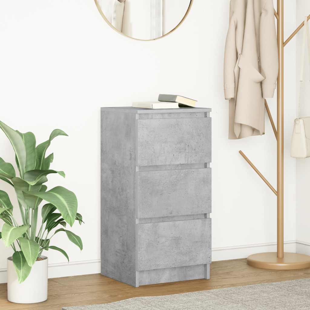 Sideboard Concrete Grey 37.5x35x76 cm Engineered Wood