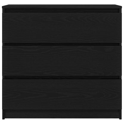 Sideboard Black Oak 80x35x76 cm Engineered Wood