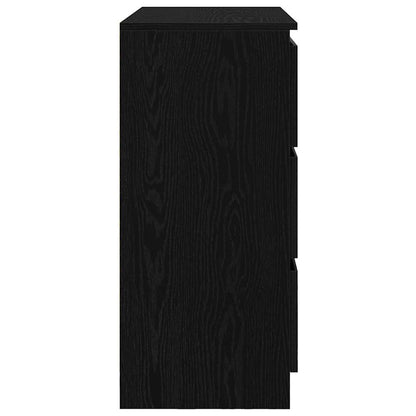Sideboard Black Oak 80x35x76 cm Engineered Wood