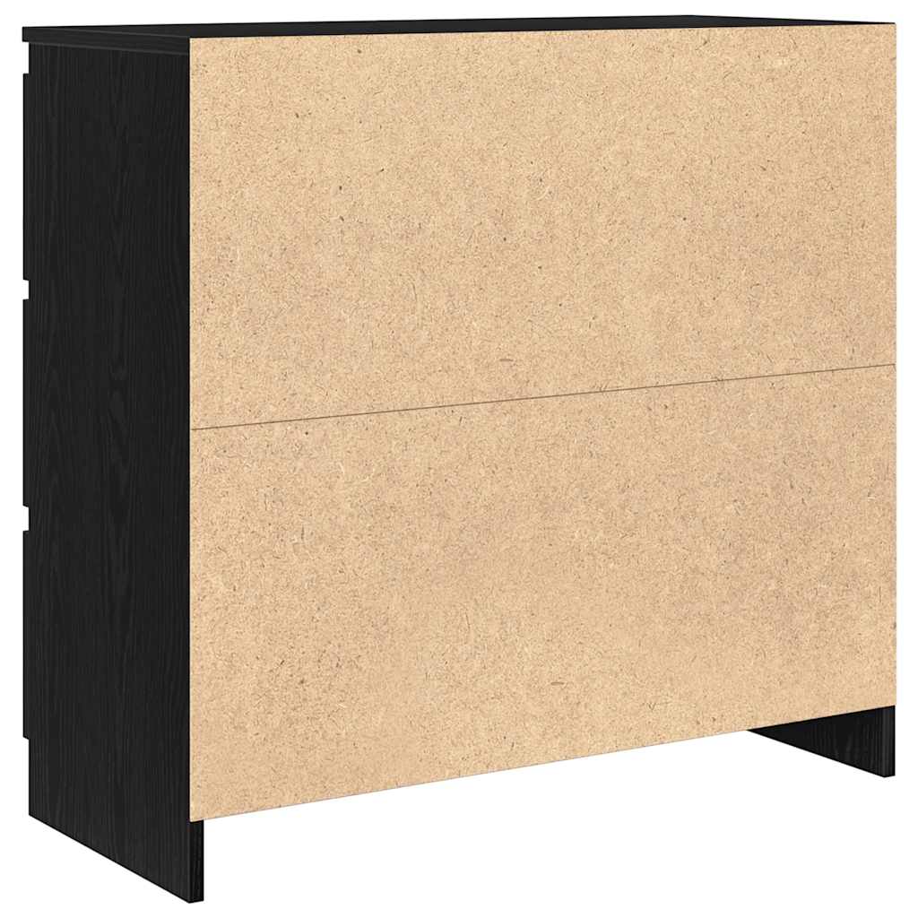 Sideboard Black Oak 80x35x76 cm Engineered Wood