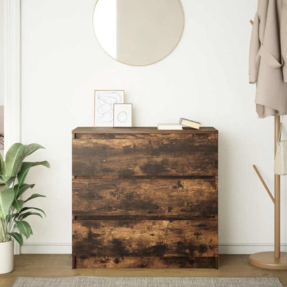 Sideboard Smoked Oak 80x35x76 cm Engineered Wood