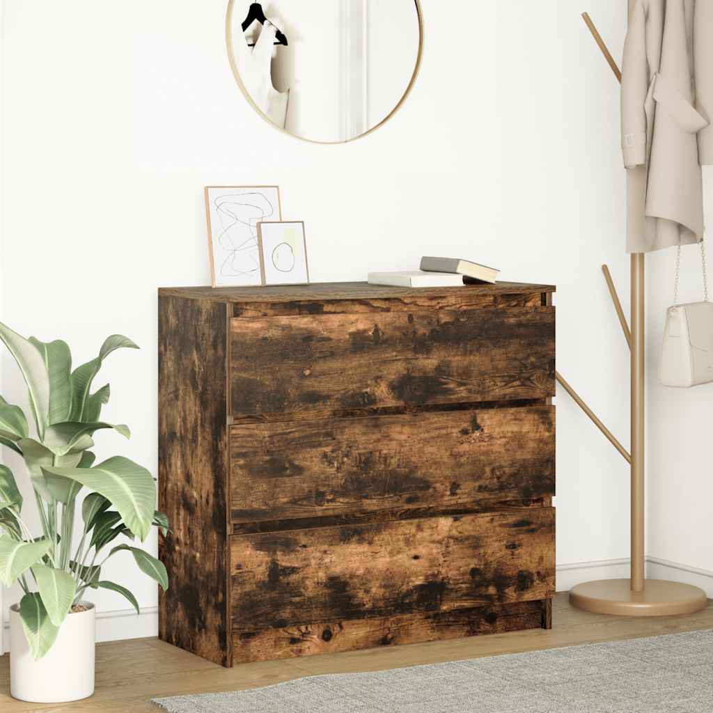 Sideboard Smoked Oak 80x35x76 cm Engineered Wood