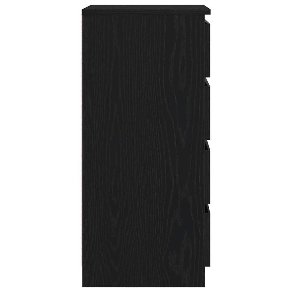Sideboard Black Oak 37.5x35x76 cm Engineered Wood