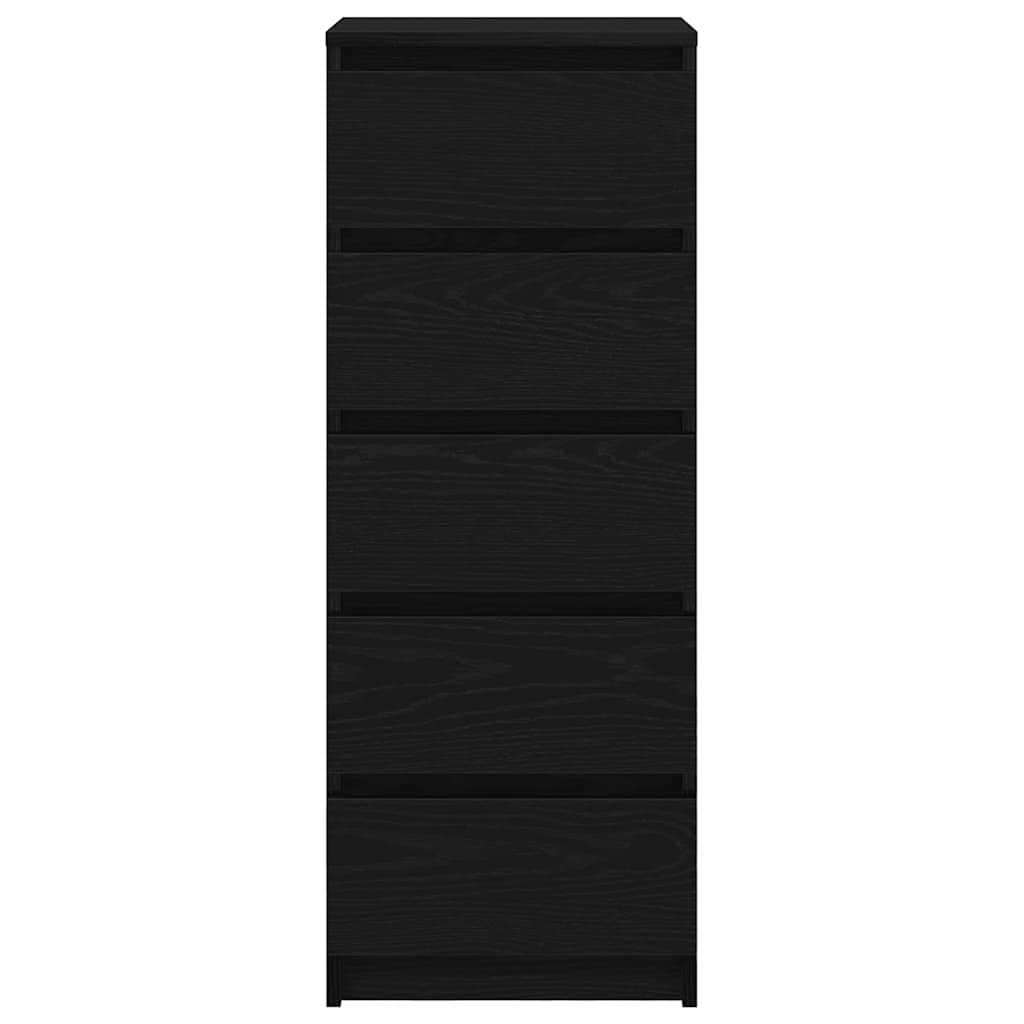 Sideboard with Drawers Black Oak 37.5x35x99 cm Engineered Wood