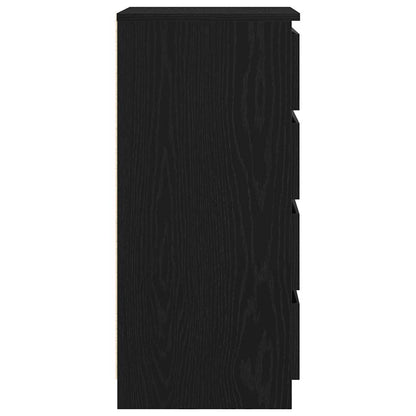 Sideboard with Drawers Black Oak 37.5x35x99 cm Engineered Wood
