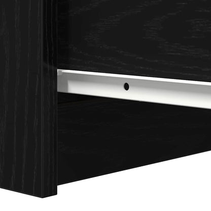 Sideboard with Drawers Black Oak 37.5x35x99 cm Engineered Wood